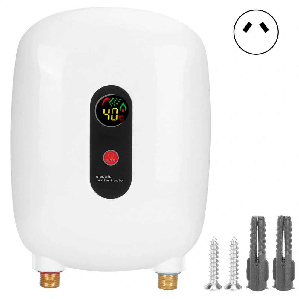 Mini Hot Water Heater Electric Fixed Frequency Water Heating Appliance for Bathroom ShowerAU Plug 220V 3500W