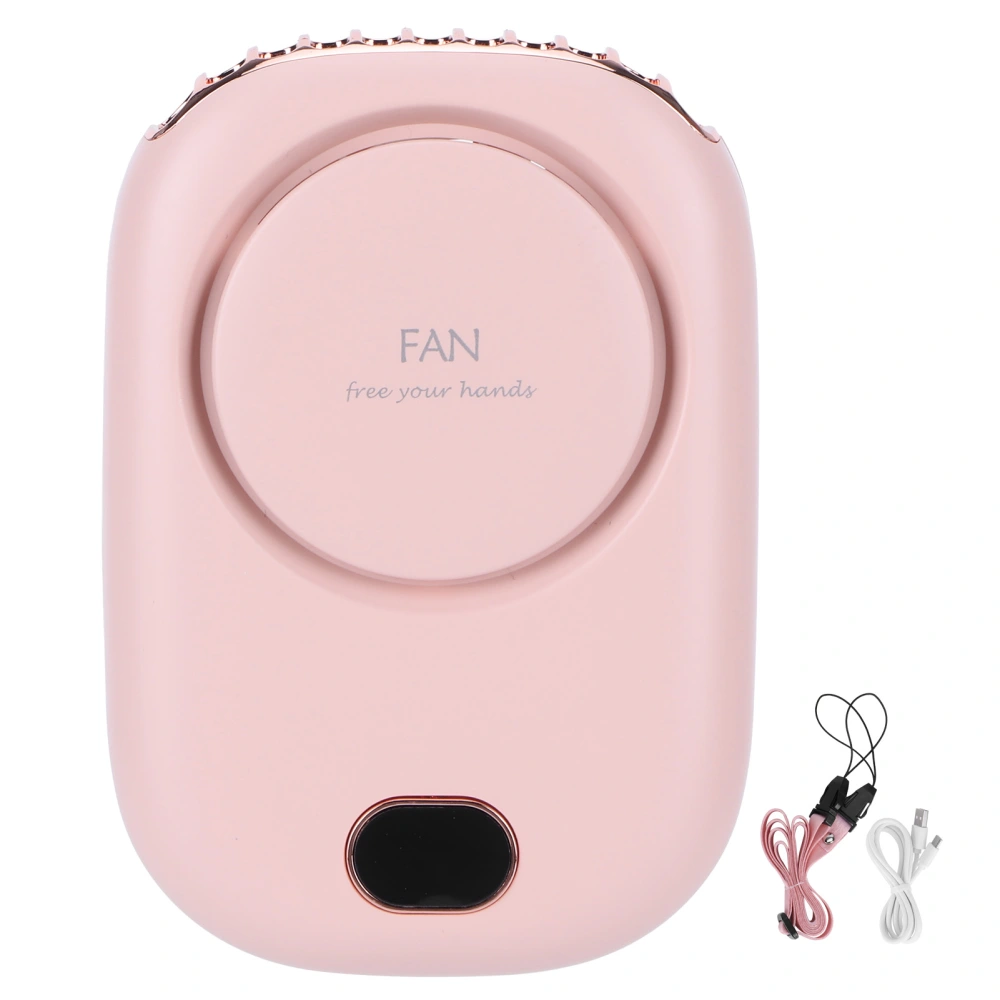 Mini Electric Fan Portable USB Charging Neck Hanging Bladeless Fan for Outdoor Sports TravelPink