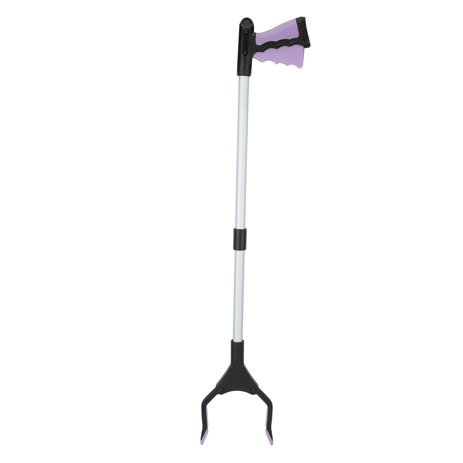 Multifunction Folding Long Trash Clamps Grabber Picker Tools Sanitation Cleaning SuppliesPurple Handle Silver Tube