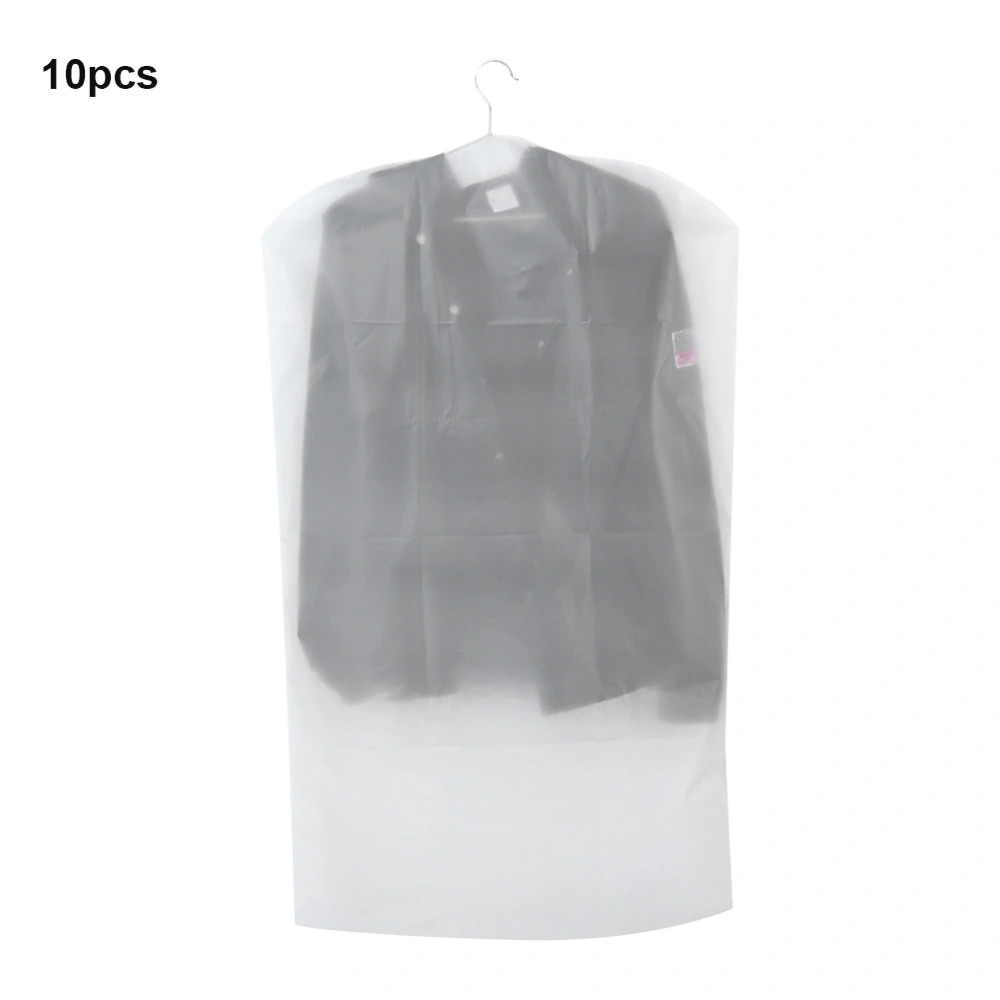 10pcs Hanging Clothes Garment Bag Translucent Suit Overcoat Clothes Dust Cover Storage Bag60x80cm