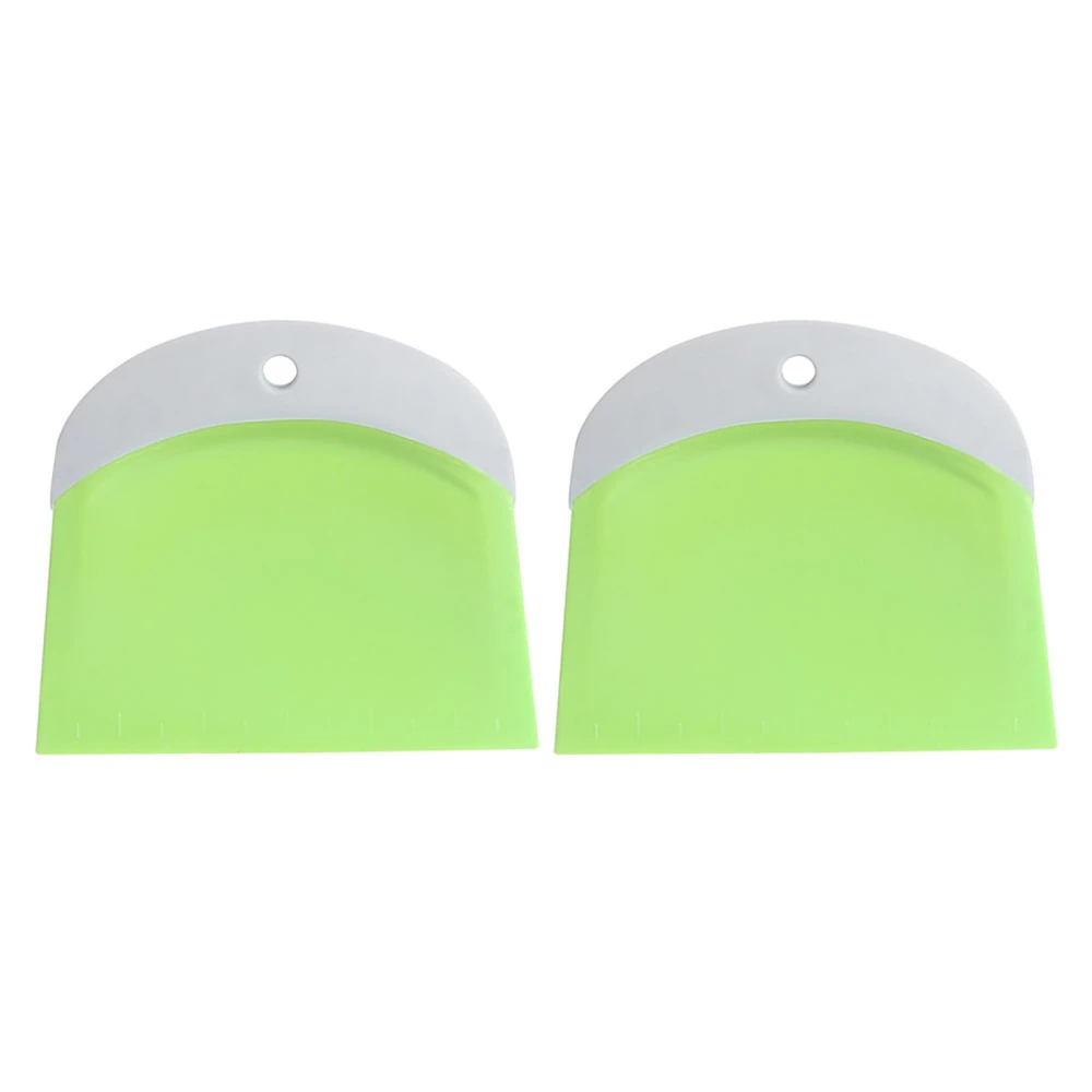 2PCS Plastic Cream Scraper Spatula Dough Cutter Kitchen Baking Pastry ToolGreen