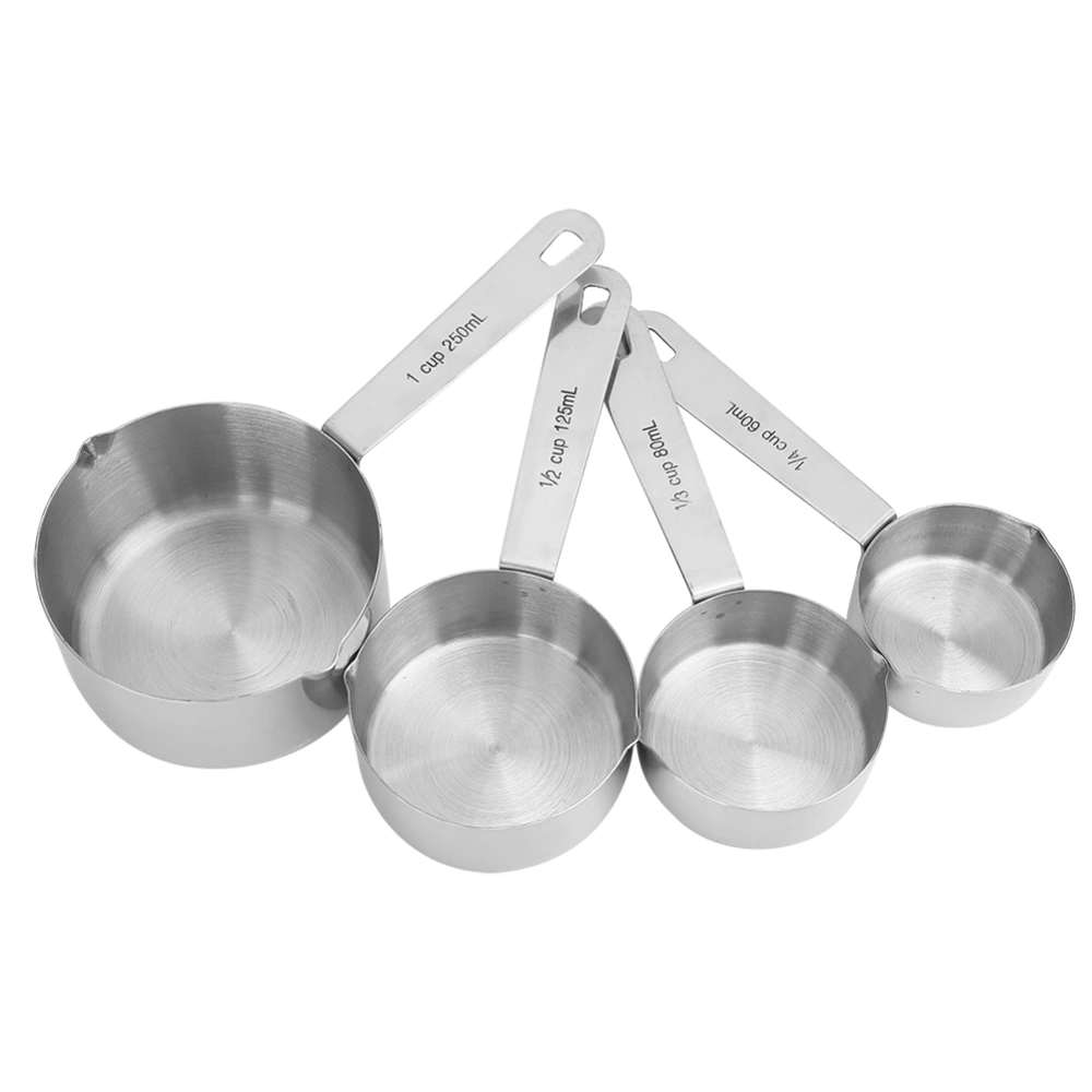 4Pcs/set Stainless Steel Measuring Cups Spoons Tableware Kitchen Baking Tools