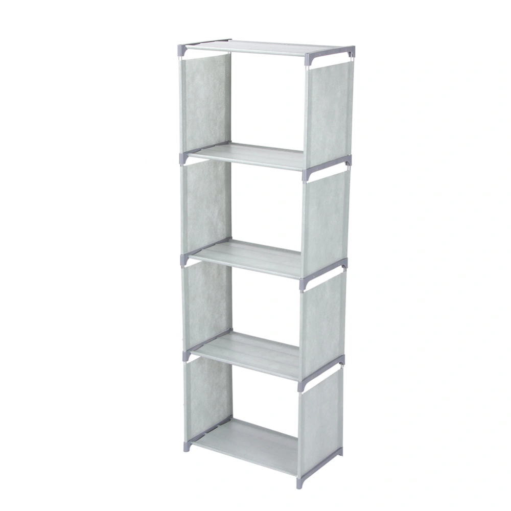 Multi Layer Standing Bookcase Bookshelf Storage Shelf Rack Home Organizer for Living Room BedroomGray Color