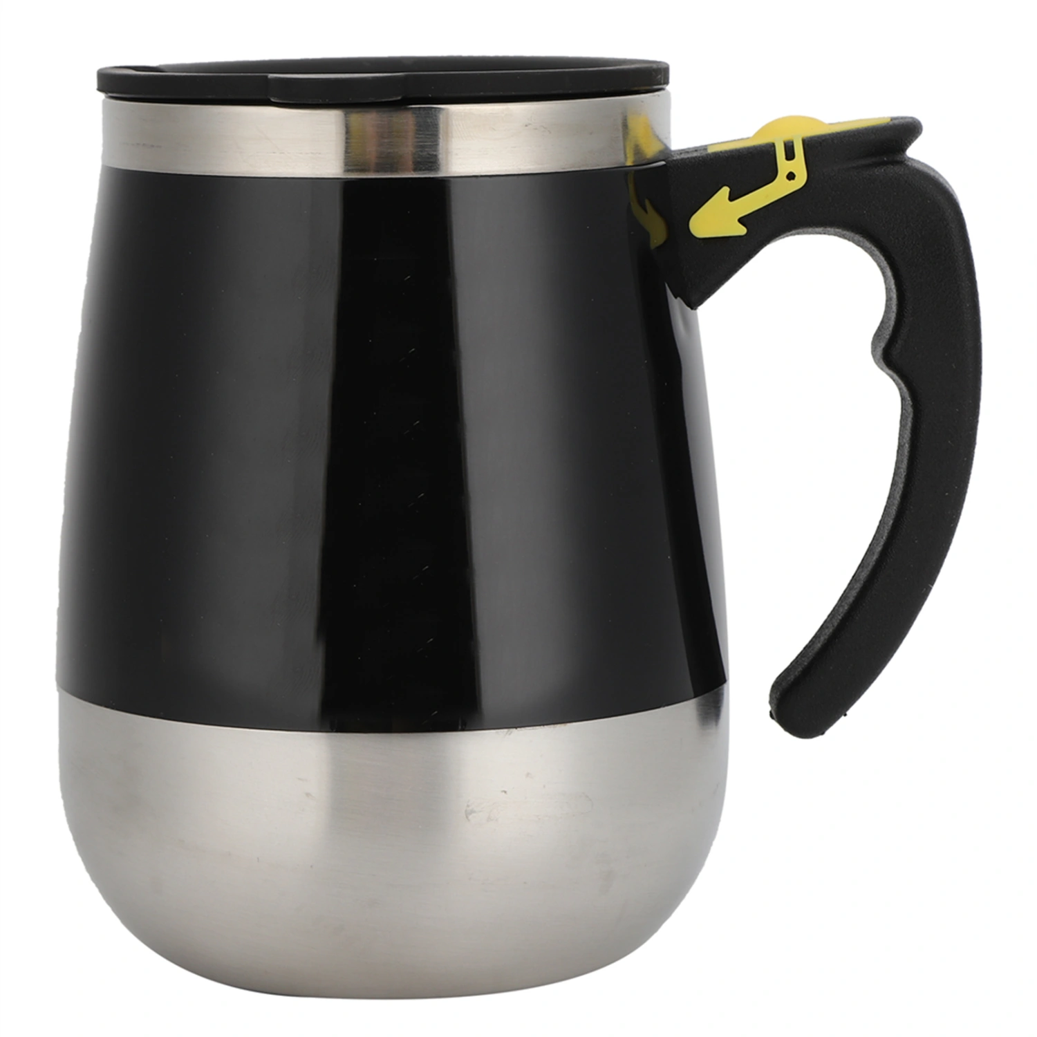 USB Charging Stainless Steel Electric Magnetic Water Cup Milk Coffee Self Stirring Mixing Mug400ml Black