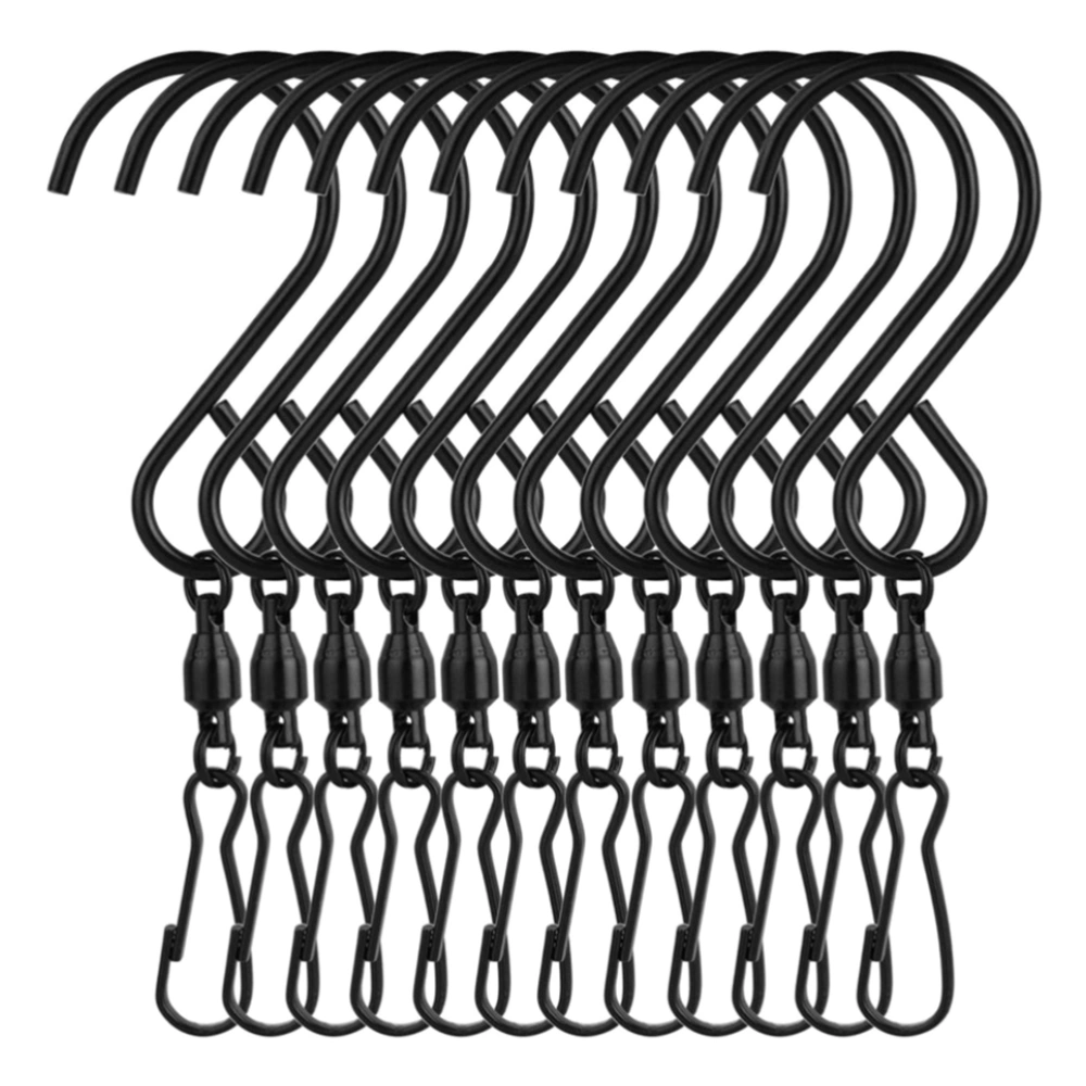 12Pcs Swivel Hooks Clips Metal S Hook Clips Hanging Wind Chimes Party Supplies Outdoor Camping Light Hanging Hooks