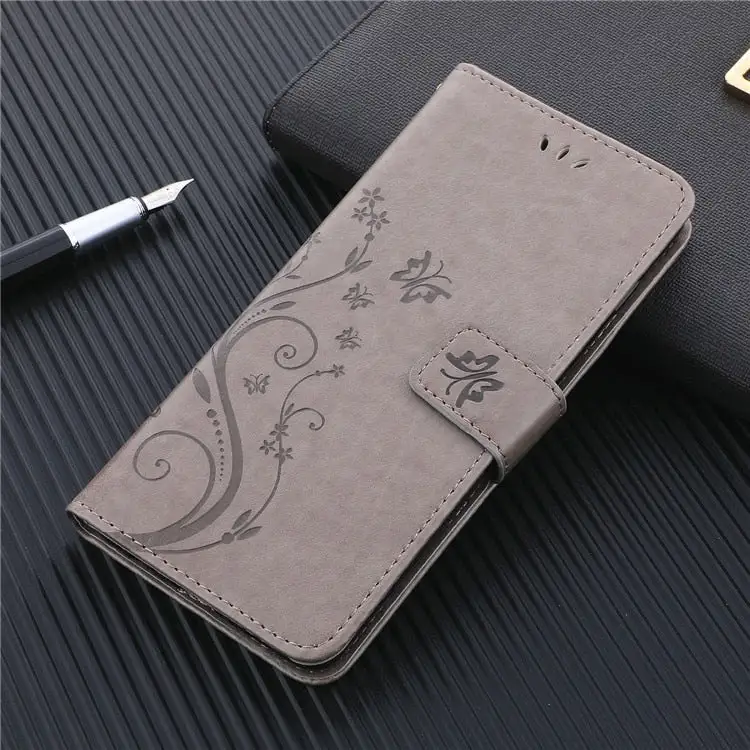 Butterfly Embossed Protective Leather Case Flip Cover Phone Case