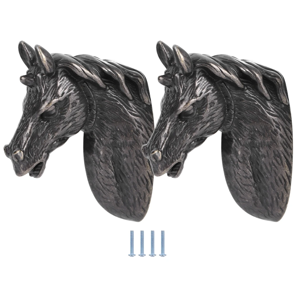 2 Sets Modern Stylish Cabinet Handles Horse Head Pull Kitchen Wardrobe Drawer Door Knob3999 Black Brown Horse