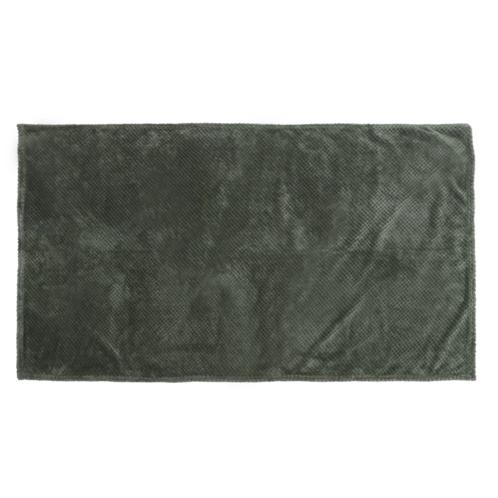 Thicken Soft Polyester Fiber Air Conditioning Bed Blanket for Sofa Bedroom Bedding SuppliesMilitary Green 70x100cm