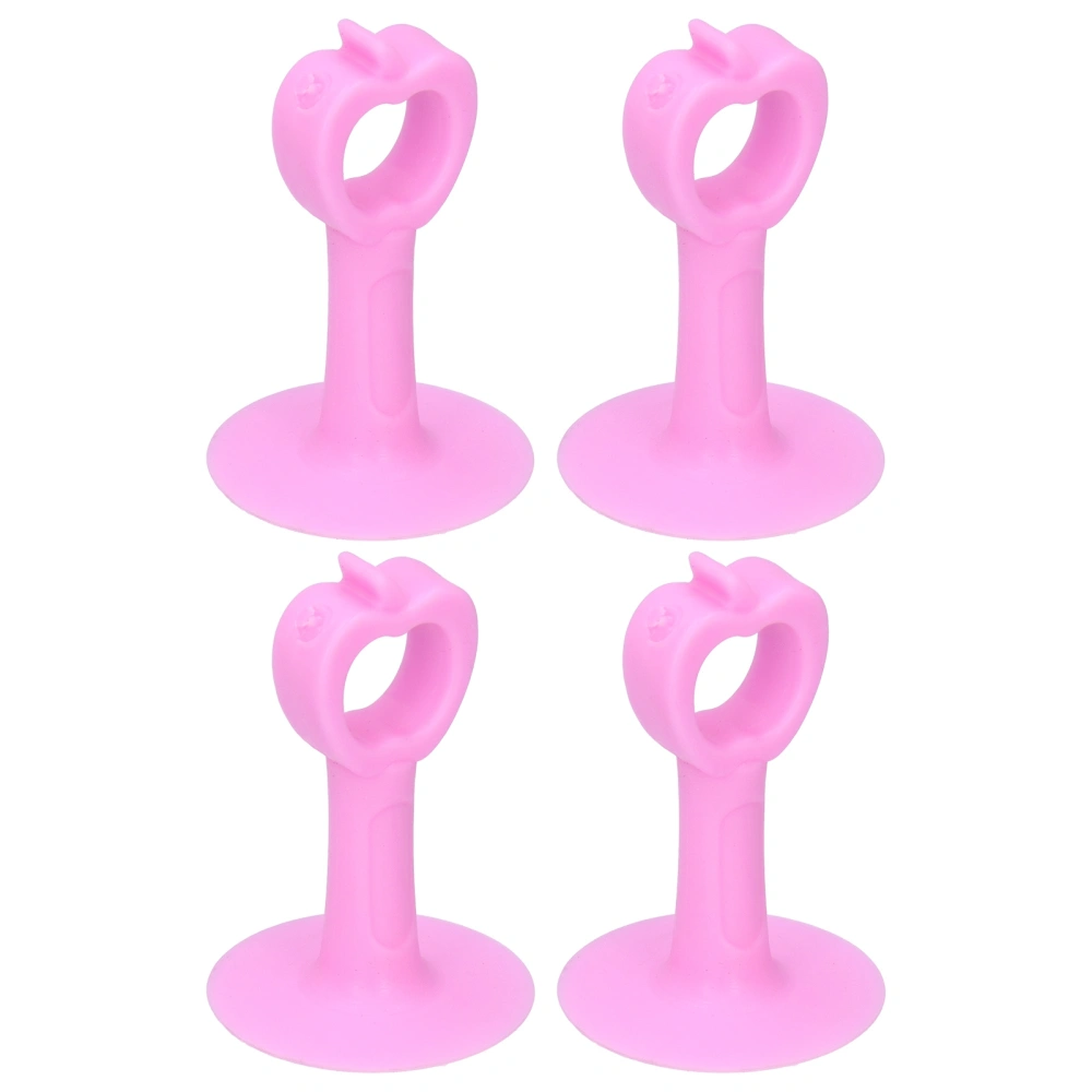 4Pcs Door Stopper Anti-Collision Silicone Door Bumper Protector for Home Bathroom Pink