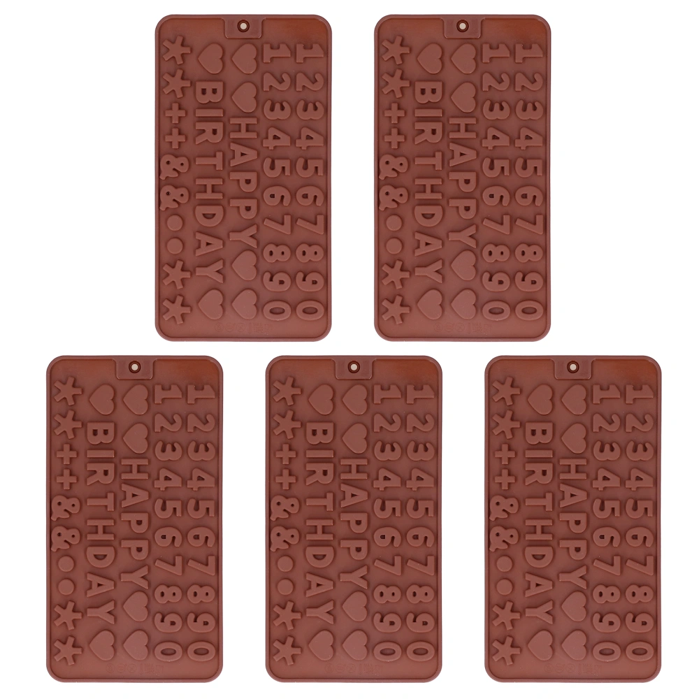 5Pcs Cute Shape Baking Mold Silicone Chocolate Pudding Cake Mold for Kitchen HomeNumber