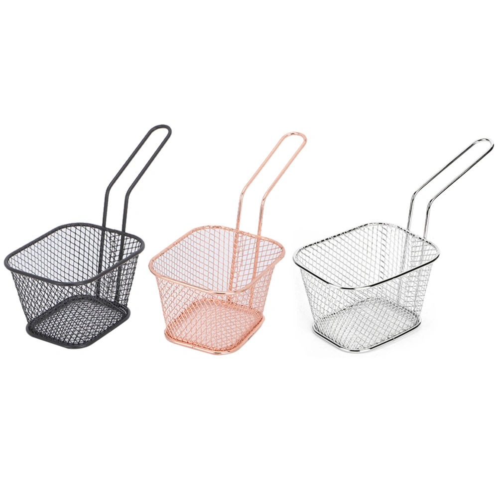 3pcs Kitchen Frying Net Basket Cooking Strainer for French Fries Potato Fryer Fried Food