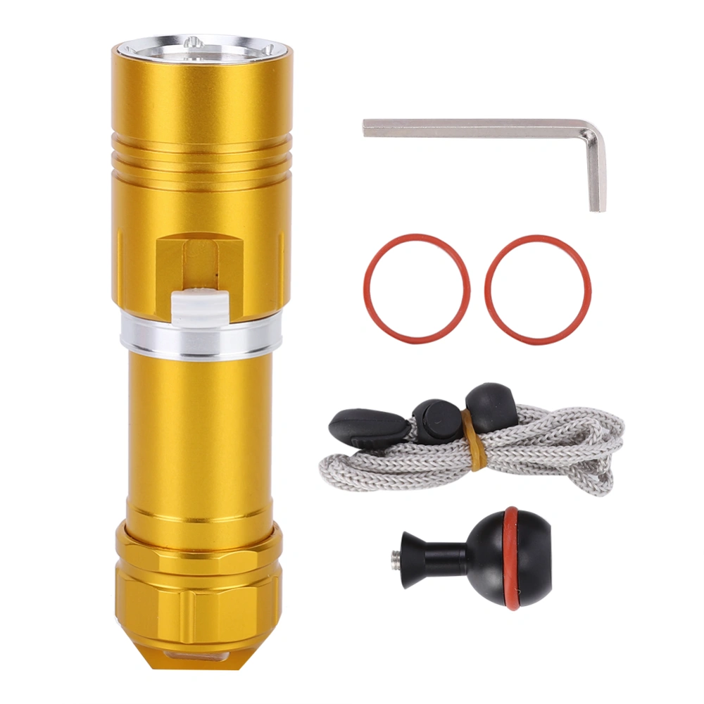 L2 LED Flashlight Torch 100M Diving Waterproof for Camping Stepless Dimminggolden