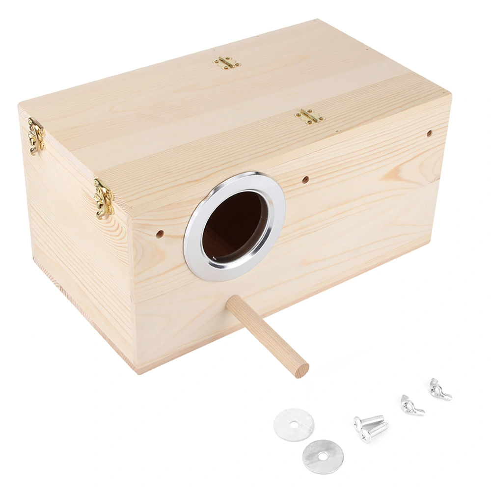 Wooden Durable Birds Nest Box Cockatiels Bird Breeding Box House Decoration