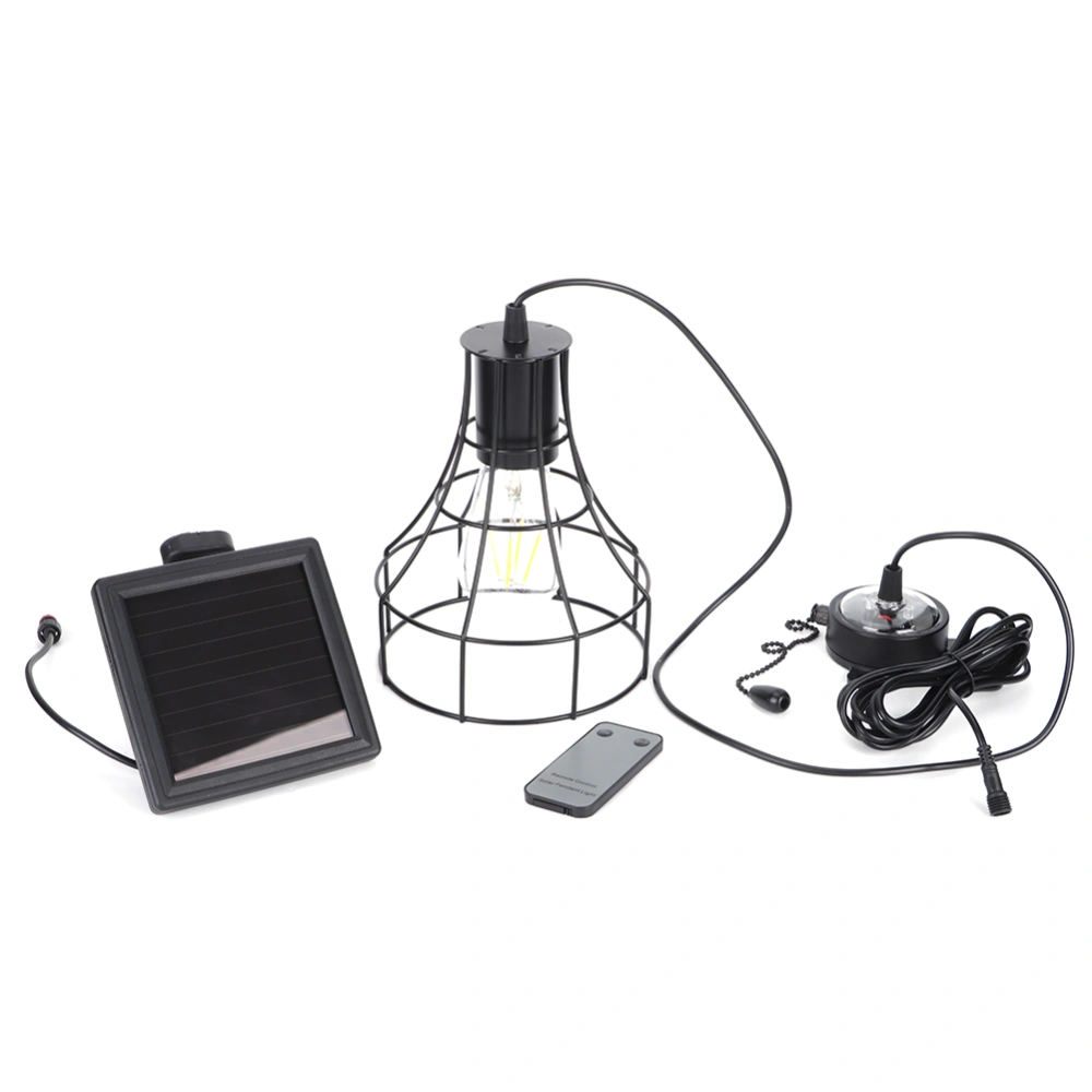 Solar Remote Control Shed Light LED Hanging Rope Chandelier E27 Socket for Indoor Outdoor Decoration Warm Light