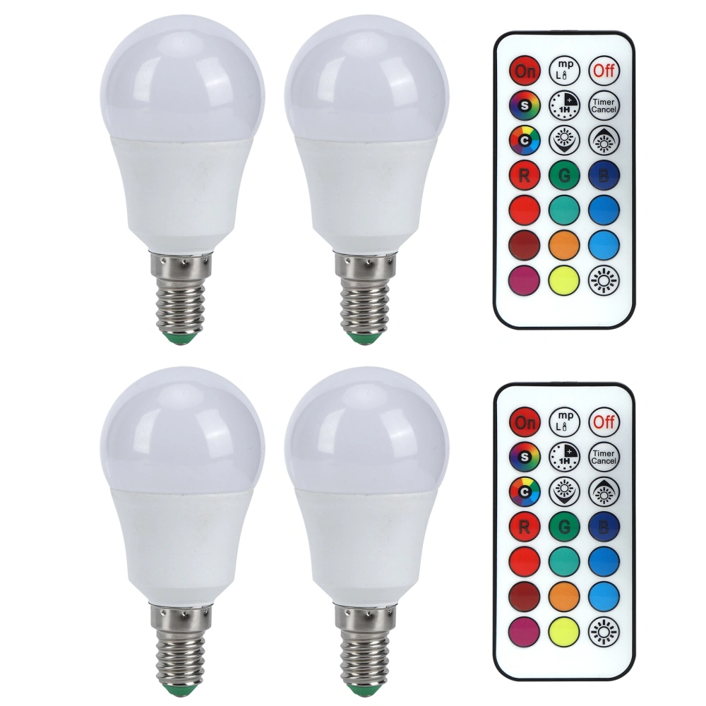 45W LED RGB Bulb Light Colorful Changeable Remote Control Lamp for Bedroom Stairway Bar 85V265V(RGB Pure White 6000K E14 Lamp Socket)