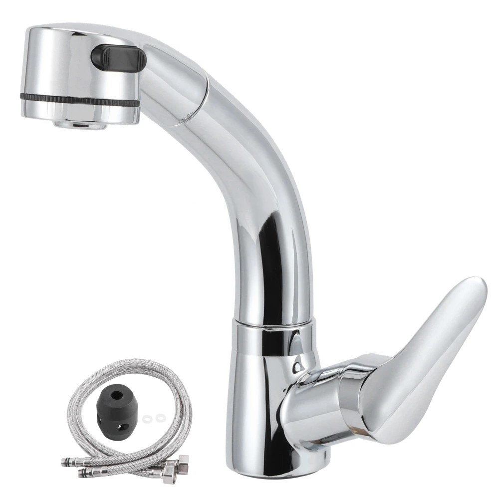 G1/2 Pull Out Bathroom Sink Faucet 360 Degree Rotatable Lift Type Hot and Cold Water Mixer Tap