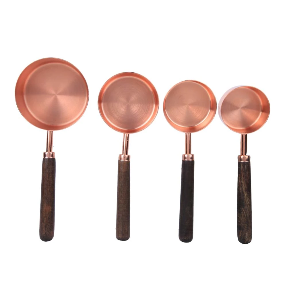 4pcs/Set Household Stainless Steel Rose Gold Measuring Spoon Set Kitchen Baking Tools