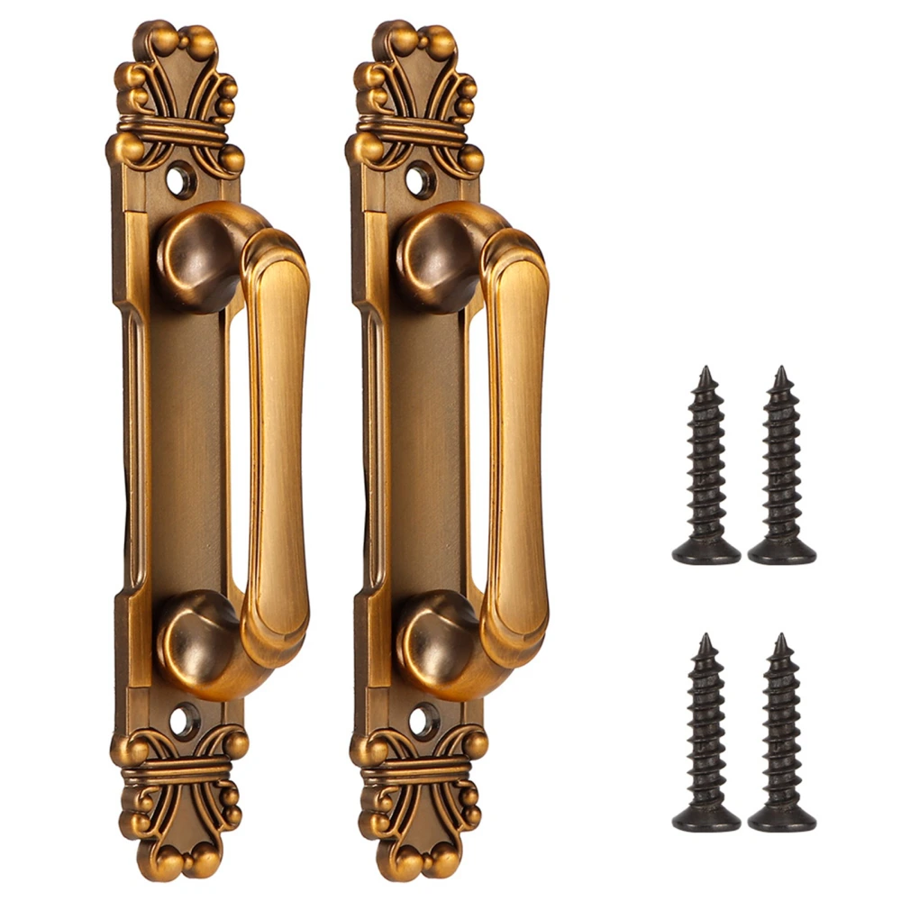 2Pcs/Set European Style Antique Zinc Alloy Door Pull Handle Cabinet Hardware Accessory