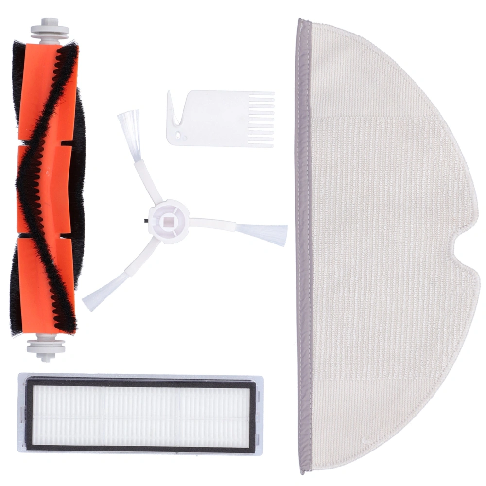 Main Brush Side Brush Filter Screen Cleaning Brush Mop Replacement Kit Fit for Xiaomi 1C Sweeper