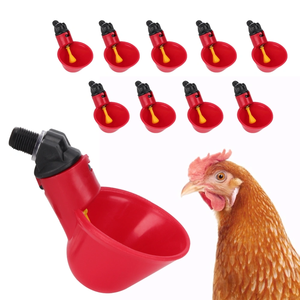 10Pcs Chicken Automatic Drinker Waterer Water Bowl Drinking Water Tool Cage Accessories