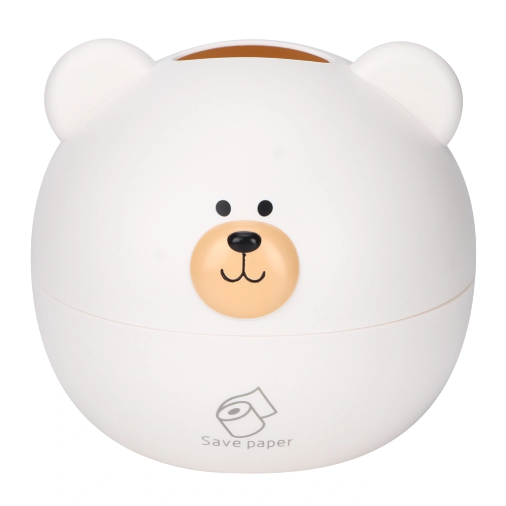 Household Cartoon Bear Multi Functional Tissue Storage Box Paper Towel Dispenser Case(White )