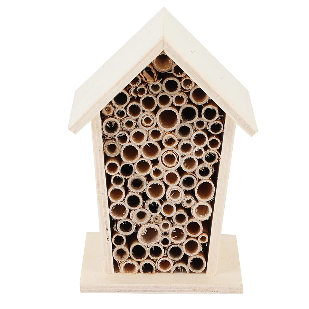 Wooden Insect Bee House Wood Shelter Nesting Box for Outdoor Garden Decoration