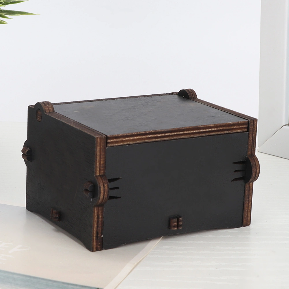 Hand Crank Black Color Mechanical Music Box Birthday Gift Home Decor (Tybe E)