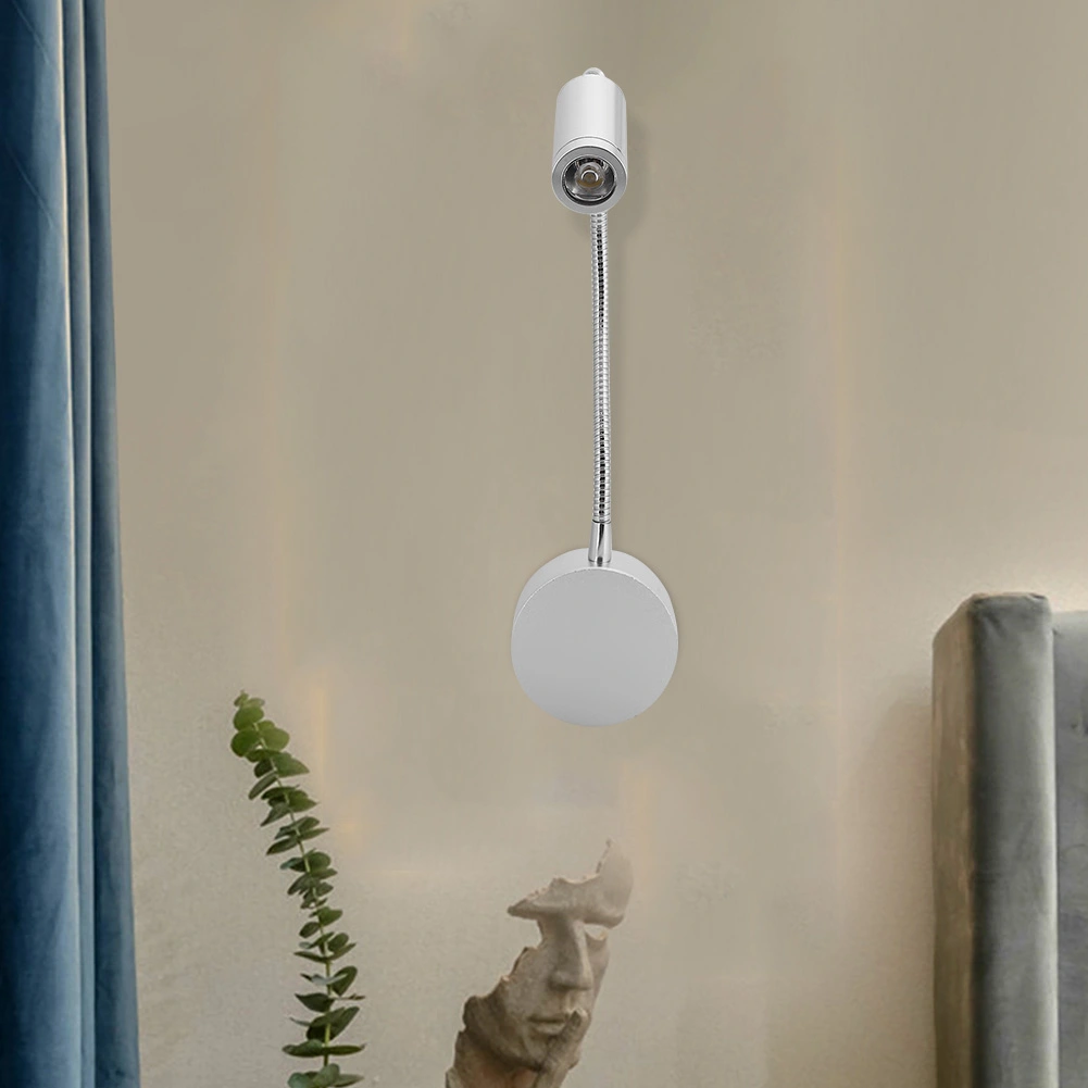 1W Flexible LED Wall Lamp Adjustable Wall Mounted Night Light Reading Light for Bedroom 85V-265V