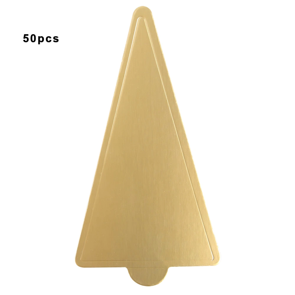 50Pcs Triangular Gold Mousse Cake Board Cardboard Cupcake Dessert Board Baking Tools82024