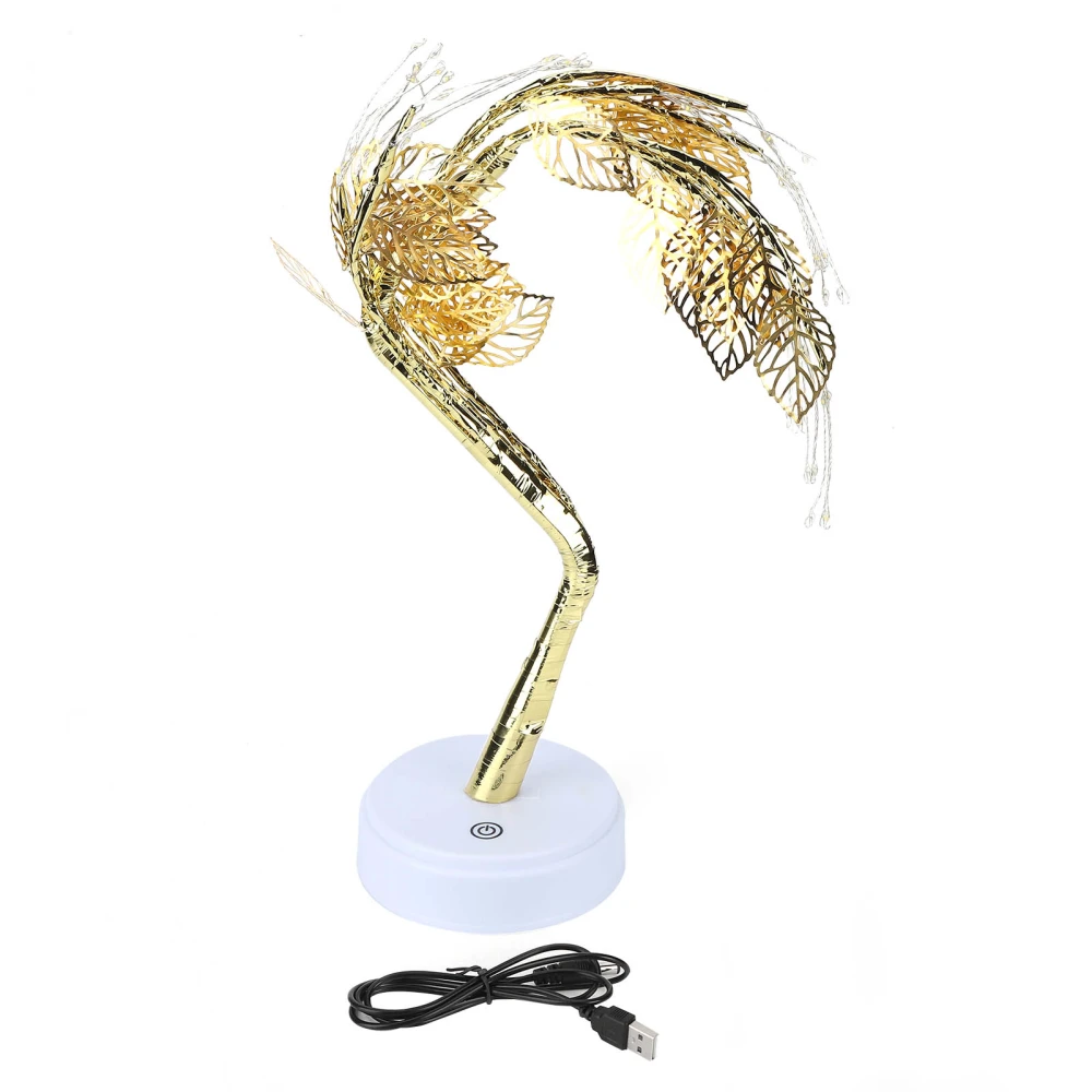 72LED Golden Leaves Tree Lamp USB Copper Wire Table Lamp Night Light for Home Indoor Decor