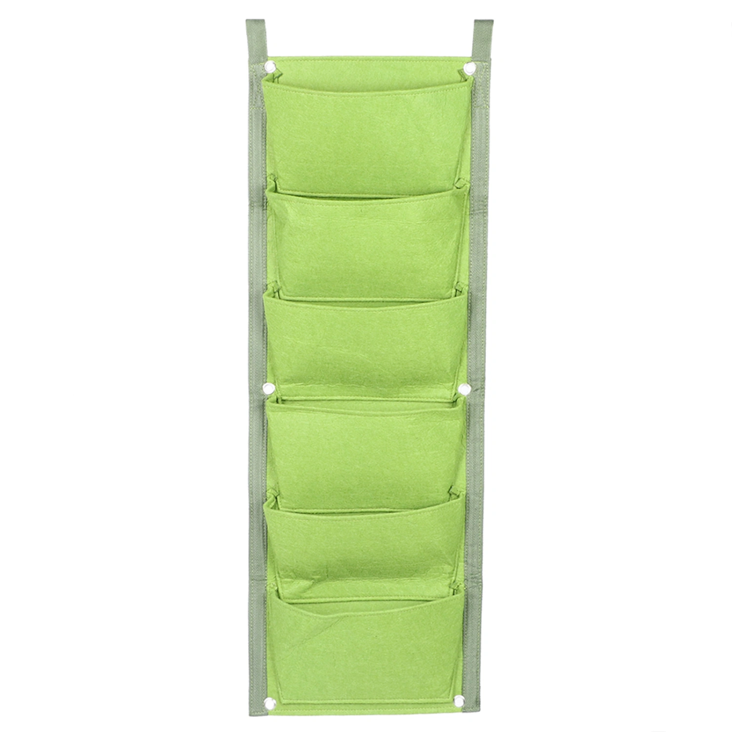 6 Pockets Vertical Plant Grow Bags Container Wall Hanging Planter for Outdoor GardenGreen