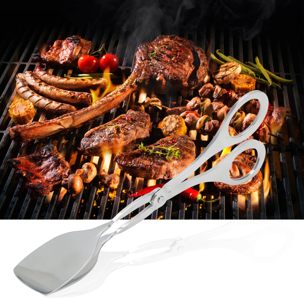 Stainless Steel BBQ Clip Buffet Food Tongs Baking Bread Steak Kitchen Clamp Serving ToolsFood Tong