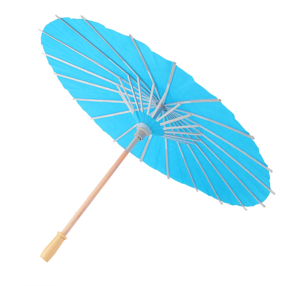 Children DIY Blank Paper Umbrella Craft Umbrella for Kids Painting Drawing Decor Gift (Blue)