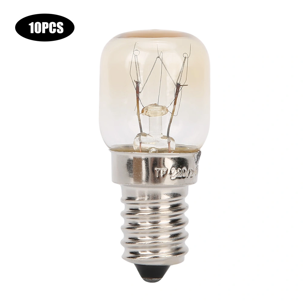 10Pcs 300℃ High Temperature Resistant Nickel Plated Copper E14 Light Bulb for Microwave Oven25W