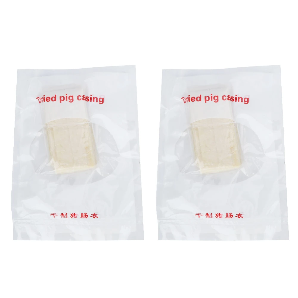 2Pcs Double Layer Drying Sausage Casing Shell for Sausage Hot Dog Pig Sausage Casing 8m x 50mm