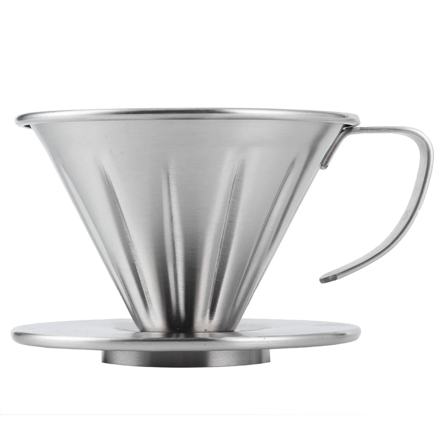 Stainless Steel Pour Over Coffee Dripper Cone Filter Cup Stand Coffee Machine Accessories Home Office UseS