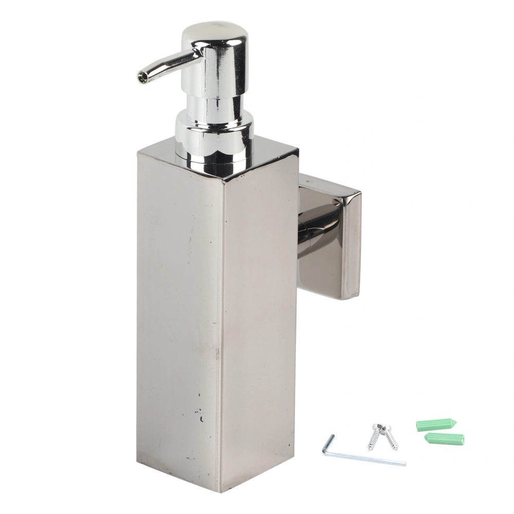 Wall Mounted Stainless Steel Square Manual Hand Liquid Soap Lotion Dispenser for Home Bathroom