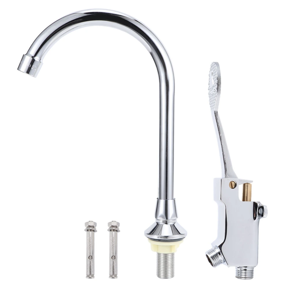 G1/2in Pedal Type Single Cold Copper Water Faucet Foot Operated Water Tap for Home Hospital