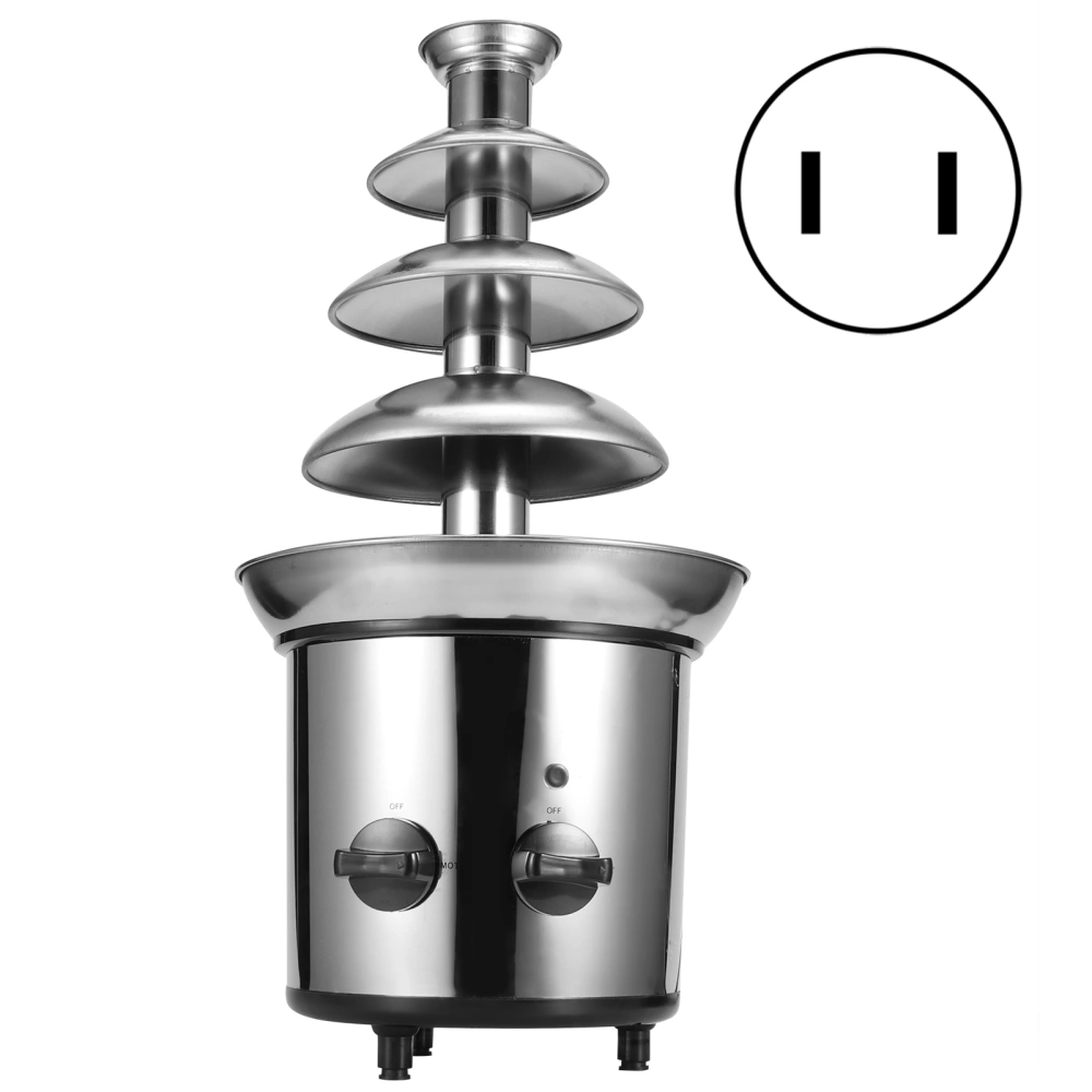 Stainless Steel 4 Layer Electric Chocolate Fountain Machine for Weddings Birthday Parties DecorUS 110V