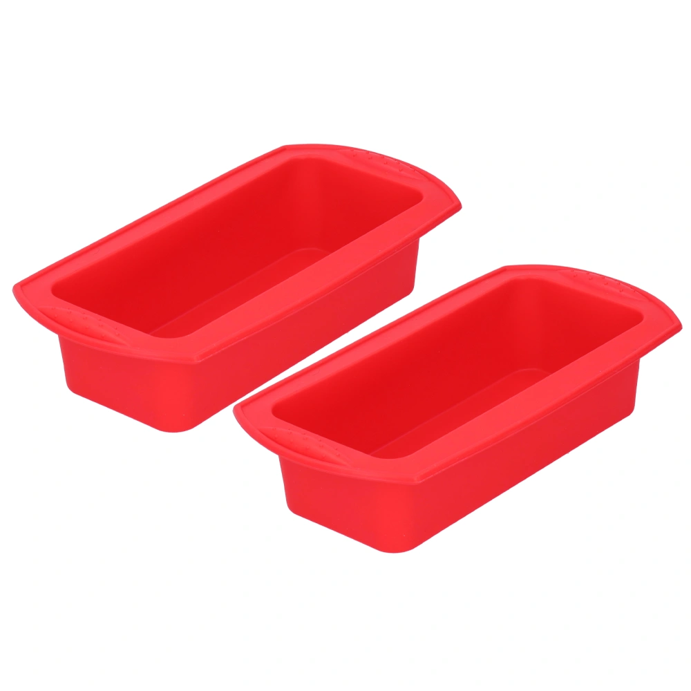 2Pcs Rectangle Silicone Cake Pan Bread Mold Baking Tool 2lb Cake Moulds Accessory Red