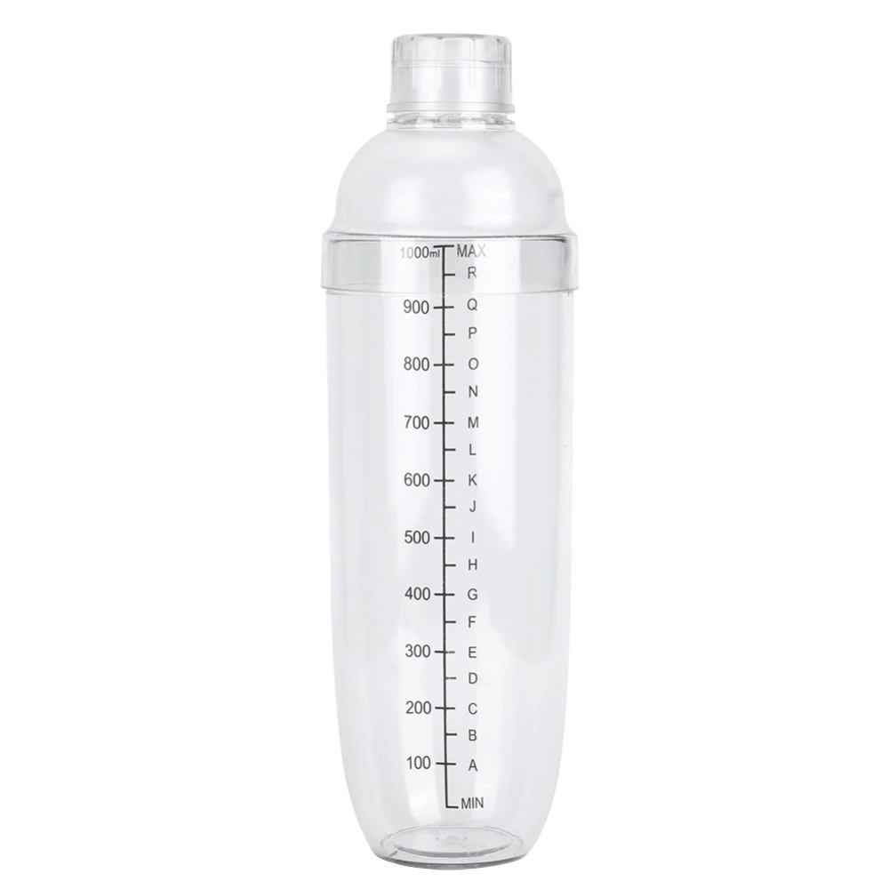 PC Cocktail Shaker with Scale Milk Teapot Juices Wine Plastic Cup for Home Bar Store1000ml