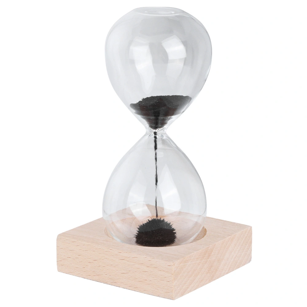 Desktop Magnetic Glass Sand Hourglass with Base for Home Decoration Ornament Gift