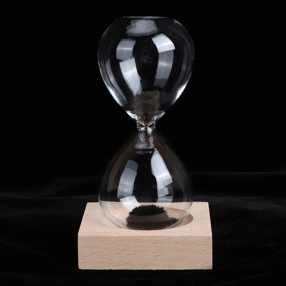 Desktop Magnetic Glass Sand Hourglass with Base for Home Decoration Ornament Gift