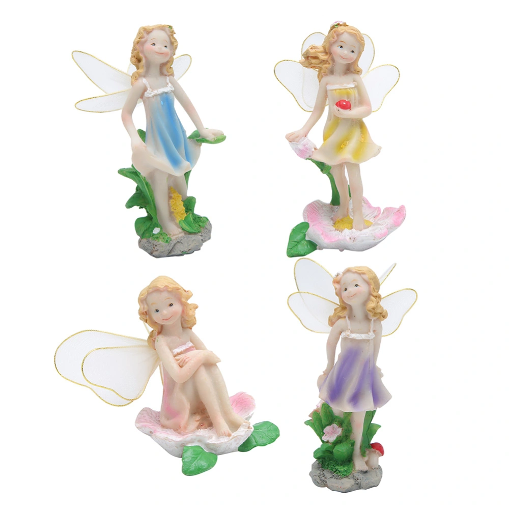 4Pcs/Set Fairy Statue Elf Sculpture Art Craft Outdoor Courtyard Garden Decoration Ornament