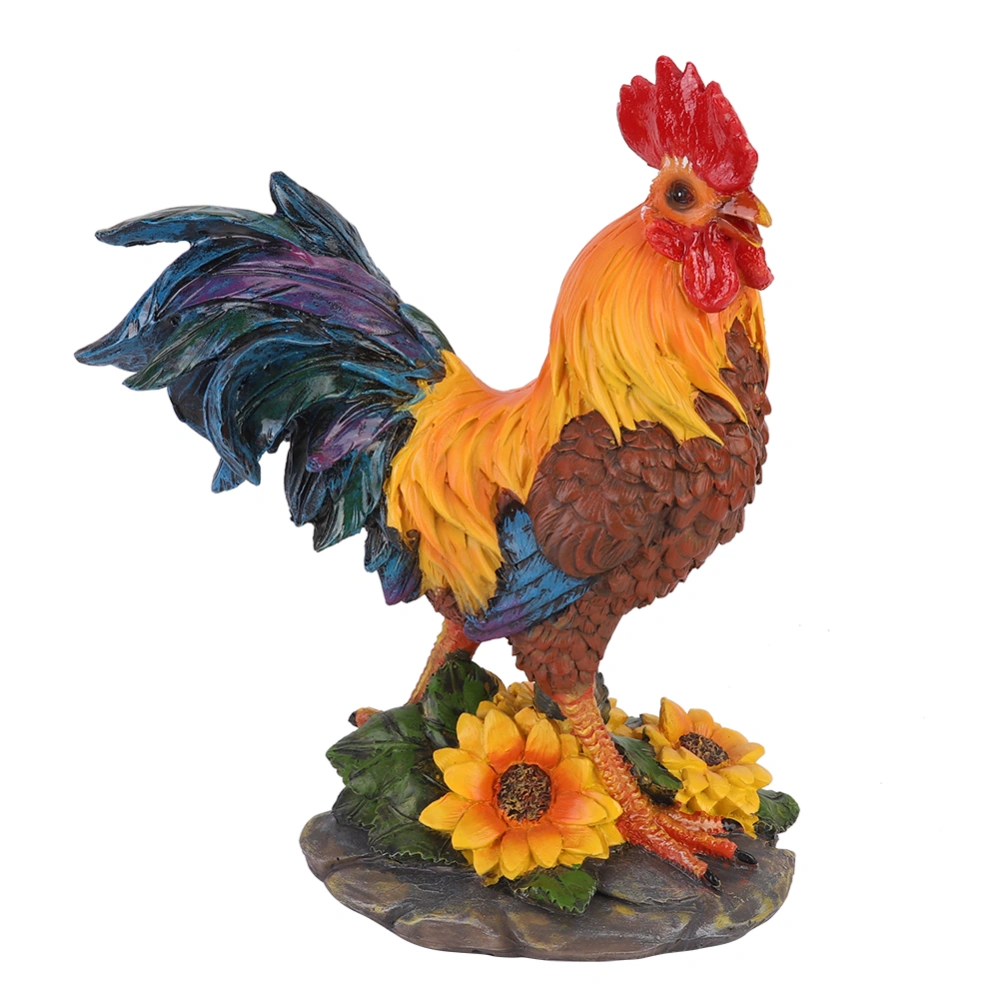 Home Courtyard Garden Decoration Outdoor Decorative Rooster Model Statue Sculpture Art Craft OrnamentRed Brown Small Rooster Model