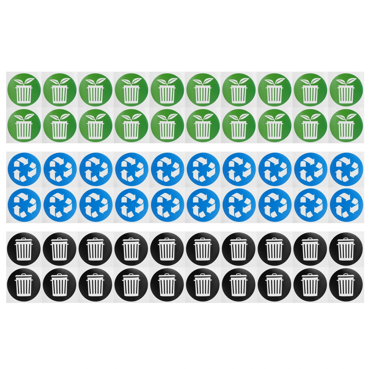 60Pcs/Set Circular Garbage Collection Identification Recycle Decal Dustbin Sticker