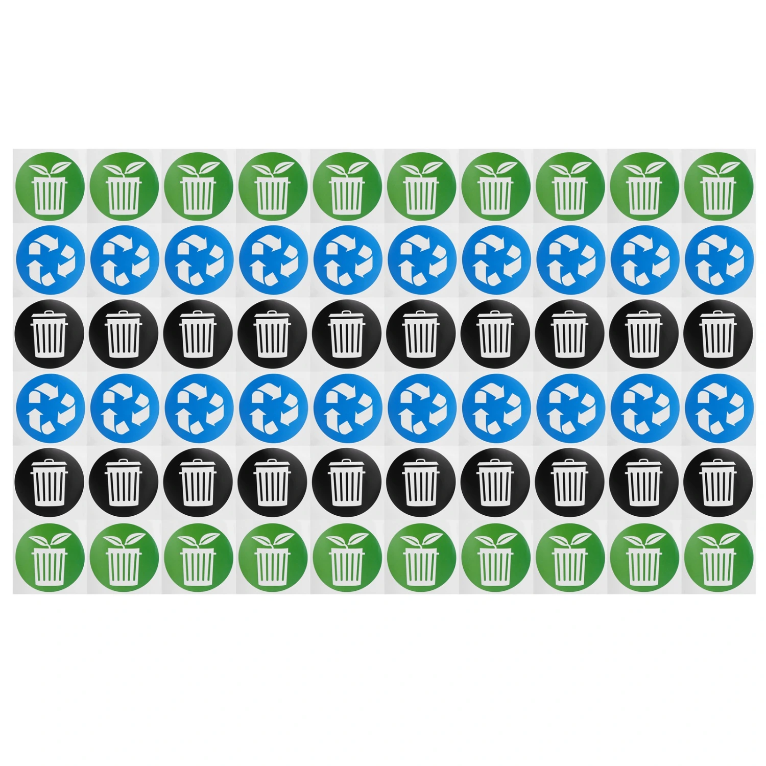60Pcs/Set Circular Garbage Collection Identification Recycle Decal Dustbin Sticker