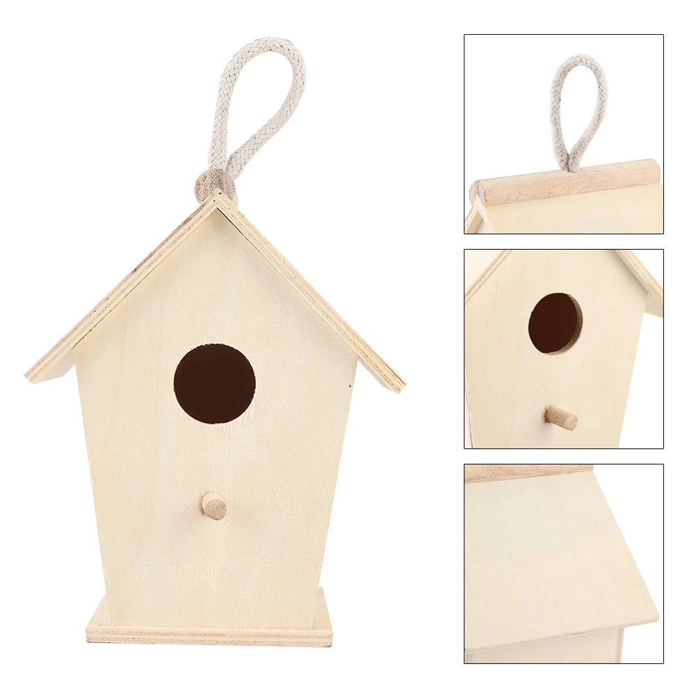 Wooden Bird Warm Breeding Box Outdoor Hanging Wood Bird House Cage Pet Supplies for Budgerigar
