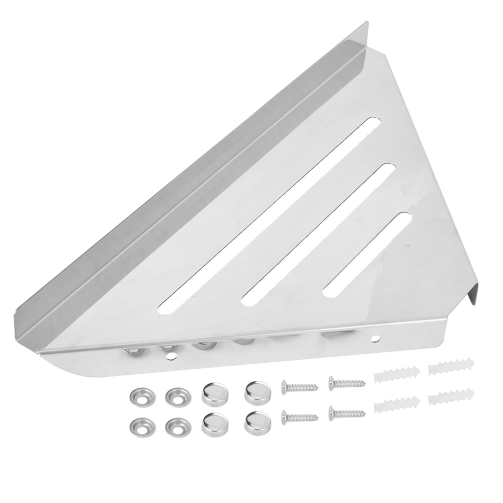 Stainless Steel Triangular Storage Shelf Shower Corner Shelf Rack Organizer for Home BathroomPunching Type