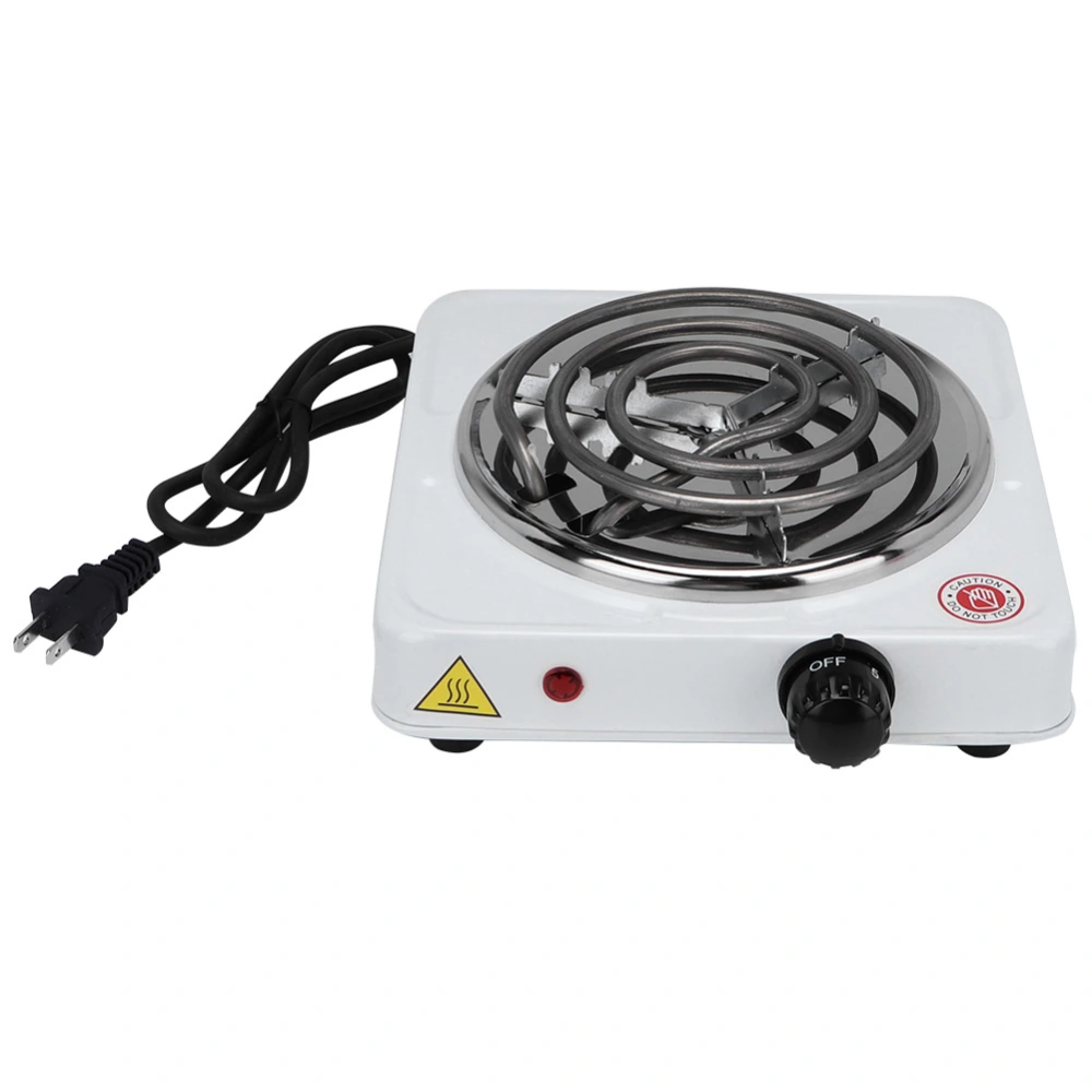 1000W Household Mini Portable Electric Stove Heater Heating Plate White (US Plug 110V)